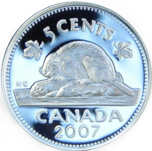 2007 Canada Five Cents Sterling proof Heavy cameo