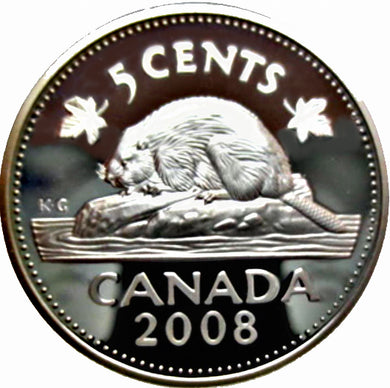 2008 Canada Five Cents Sterling proof Heavy cameo
