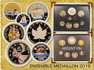 2019 Pure Silver Coloured 6-Coin Set with Medallion - Canadian Circulation Collection