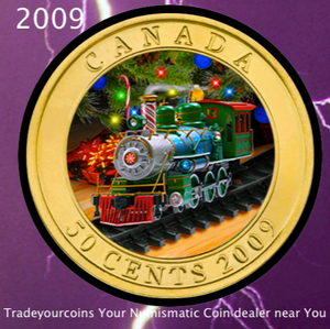 2009 Canada Nickel Half Dollar-50 Cents Toy Train - Lenticular Coin