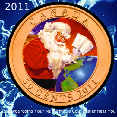 2011 Canada Nickel Half Dollar-50 Cents Gifts From Santa - Lenticular Coin