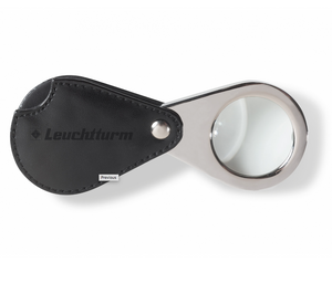 LU25 FOLDAWAY POCKET MAGNIFIER WITH 3X MAGNIFICATION AND BLACK LEATHER PROTECTIVE CASE