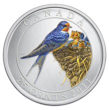 2011 Canada Nickel Quarter - 25 Cents Birds of Canada Series, Barn Swallow
