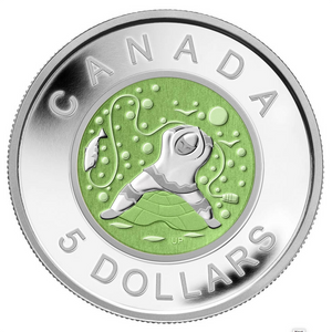 2013 Canada Fine Silver and Niobium Five Dollars Coin -Ice Fishing Father