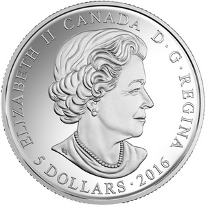 2016 Canada Fine Silver $5 Five Dollars- Birthstones: December-Tanzanite