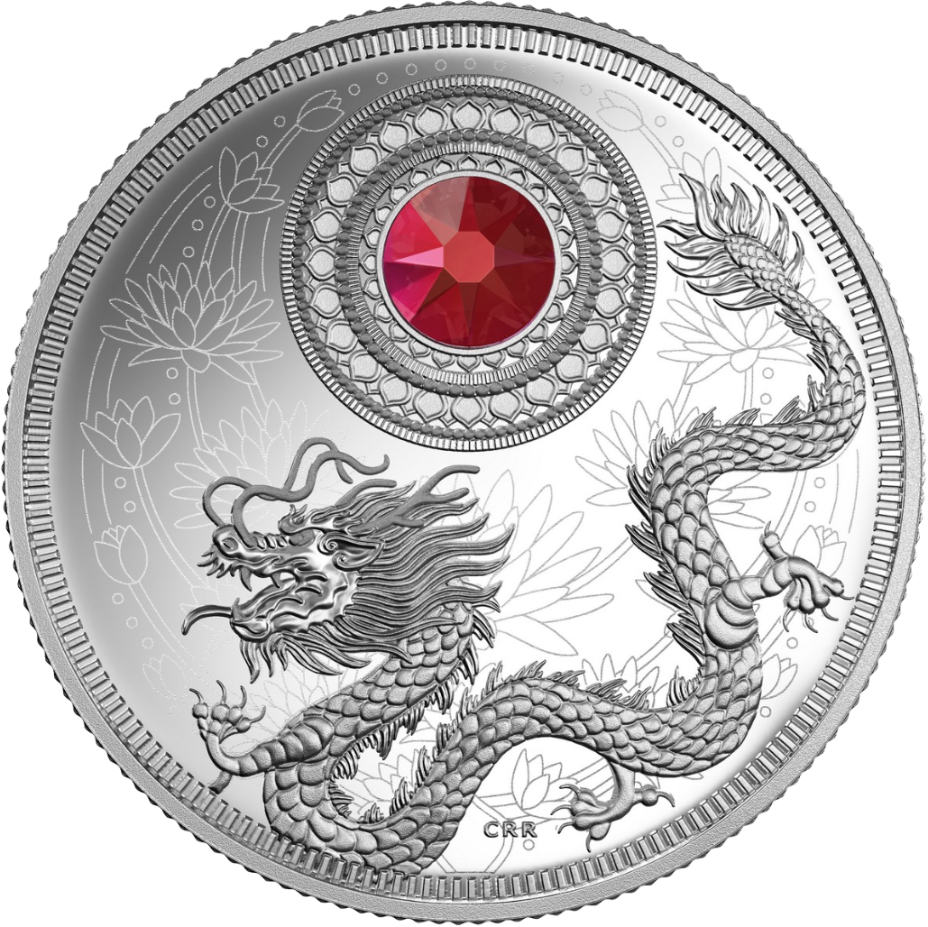 2016 Canada Fine Silver $5 Five Dollars- Birthstones: January-Garnet