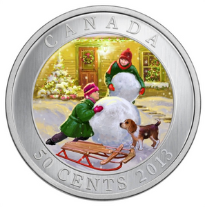 2013 Canada Nickel Half Dollar-50 Cents Snowman - Lenticular Coin