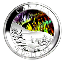 2004 Canada 20 Dollars Natural Wonders,  Fine Silver coin- Northern Lights