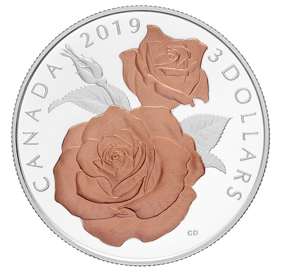 2019 Canada 3$ Fine Silver Coin - Queen Elizabeth Rose