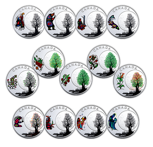 2018 Canada 3$ Fine Silver Coin - Teaching From Grandmother Moon Series-Falling Leaves Moon