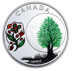 2018 Canada 3$ Fine Silver Coin - Teaching From Grandmother Moon Series-Thimbleberry Moon