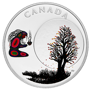 2018 Canada 3$ Fine Silver Coin - Teaching From Grandmother Moon Series-Falling Leaves Moon