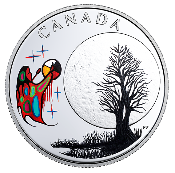 2018 Canada 3$ Fine Silver Coin - Teaching From Grandmother Moon Series-Freezing Moon