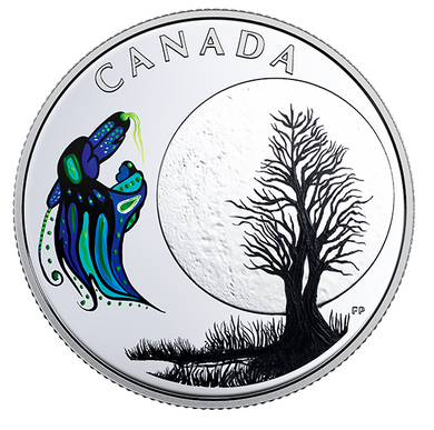 2018 Canada 3$ Fine Silver Coin - Teaching From Grandmother Moon Series-Big Spirit Moon
