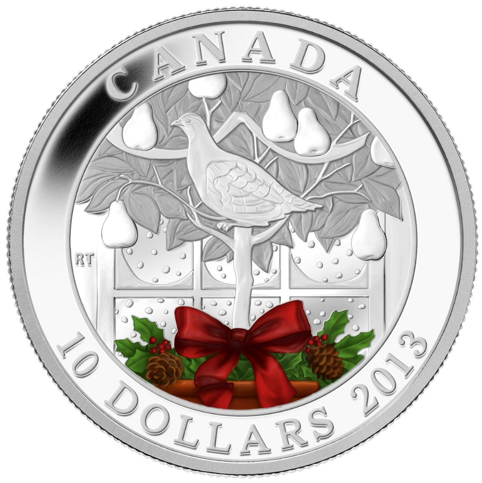 2013 Canada Fine Silver $10 Ten Dollars-A Partridge in a Pear Tree