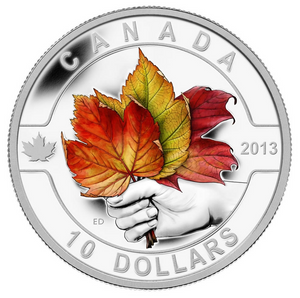 2013 Canada Fine Silver $10 Ten Dollars-The Maple Leaf