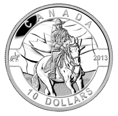 2013 Canada Fine Silver $10 Ten Dollars-The Royal Canadian Mounted police