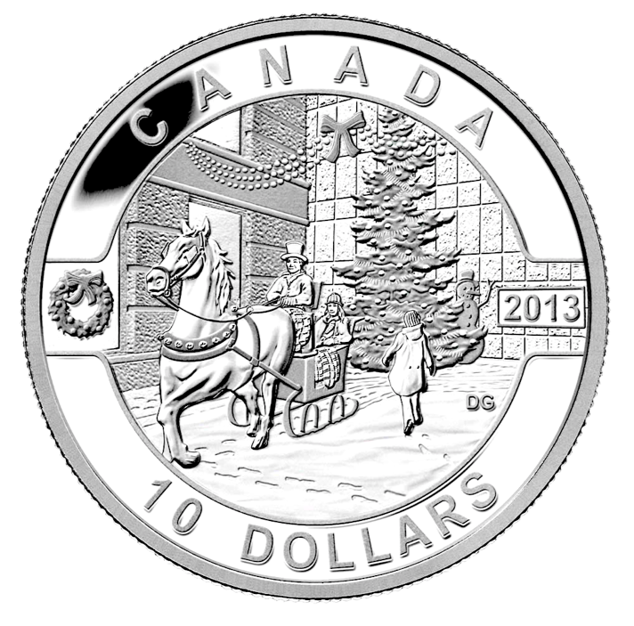 2013 Canada Fine Silver $10 Ten Dollars-Canadian holiday Season