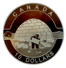 2014 Canada Fine Silver $10 Ten Dollars-The Igloo