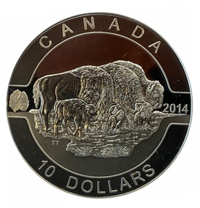 2014 Canada Fine Silver $10 Ten Dollars-Bison