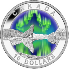 2014 Canada Fine Silver $10 Ten Dollars-The Northern Lights