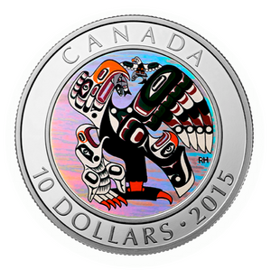 2015 Canada Fine Silver $10 Ten Dollars-First Nation Art Series-Mother Feeding Baby