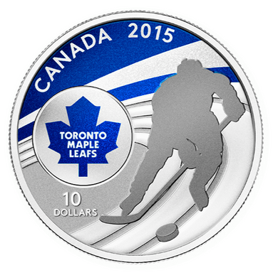 2015 Canada Fine Silver $10 Ten Dollars-NHL-Toronto Maple leafs