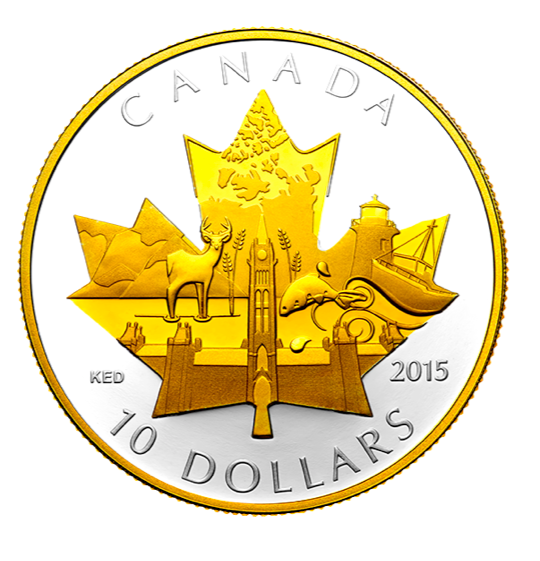 2015 Canada Fine Silver $10 Ten Dollars-Celebration Canada