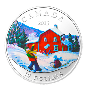 2015 Canada Fine Silver $10 Ten Dollars-Winter Scene