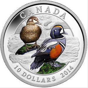 2014 Canada Fine Silver $10 Ten Dollars-Ducks of Canada-Harlequin Duck
