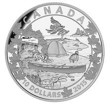 2015 Canada Fine Silver $10 Ten Dollars-Canoe Series-Serene Scene