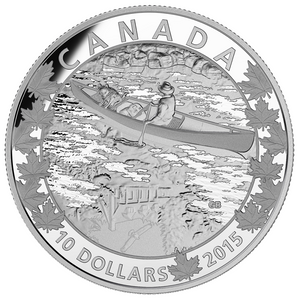 2015 Canada Fine Silver $10 Ten Dollars-Canoe Series-Mirroir, Mirroir