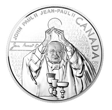 2014 Canada Fine Silver $10 Pope John paul II