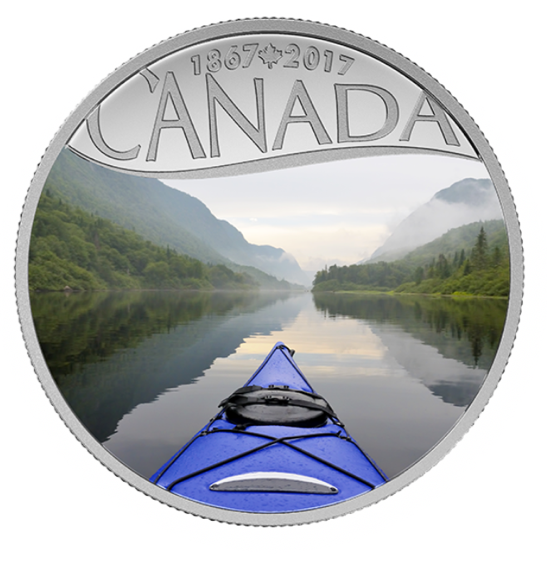 2017 $10 Celebrating Canada's 150th Coin Series: Kayaking on the River