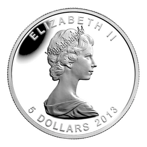 2013 $5 Five Dollars-25 years of the Royal Canadian Mint-maple leaf