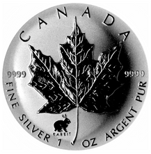 1999 Silver maple Leaf with Privy Marks-Rabbit