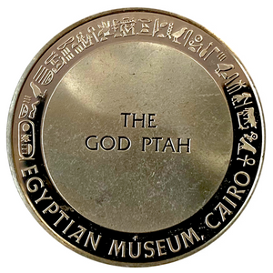 The God Ptah Art Round~Franklin Mint-Sterling Silver-Egyptian Museum Set