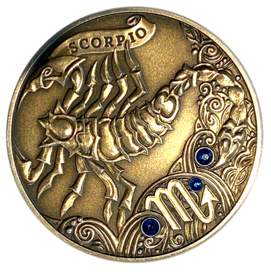 2013 Belarus 20 rubles Scorpio Signs of the zodiac Antique finish Silver Coin
