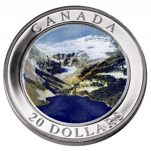 2003 Canada 20 Dollars Natural Wonders,  Fine Silver coin- Rocky Mountains