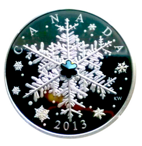2013 Canada 20 Dollars Fine Silver Coin, Crystal Snowflake Series-Winter Snowflake