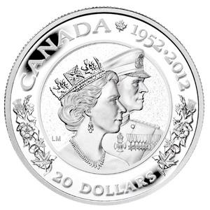 2012 (1952-) 20 Dollars Fine Silver Coin, Queen's Elizabeth II and prince Philip
