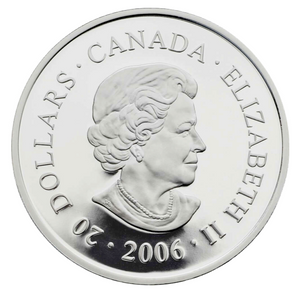 2006 Canada 20 Dollars Fine Silver, Architectural Series- Pengrowth Saddledome