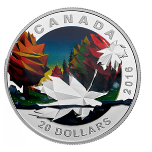 2016 20 Dollars Fine Silver Coin- Geometry in Art Series-The Maple Leaf