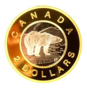 2006-1996 Canada Gold Twoonie, Proof Polar Bear Two Dollars Coin