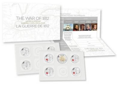 2012 The War of 1812. Canada Nickel Prooflike  Uncirculated Coin Set