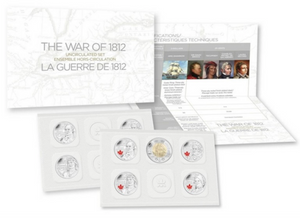 2012 The War of 1812. Canada Nickel Prooflike  Uncirculated Coin Set