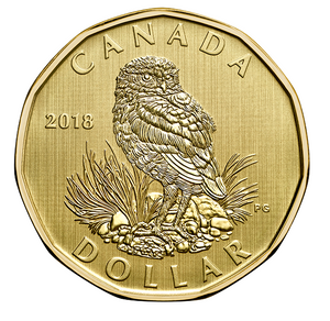2018 Canada Specimen Loonie Burrowing Owl