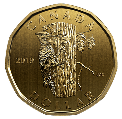 2019 Canada Specimen Loonie Pileated Woodpecker