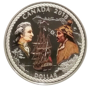 2018 Canada Silver Proof Colored Dollar-240 th Anniversary of Captain Cook at Nootka Sound