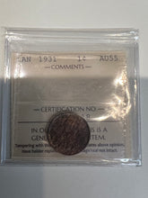 Canada One Cent 1931 AU-55 ICCS